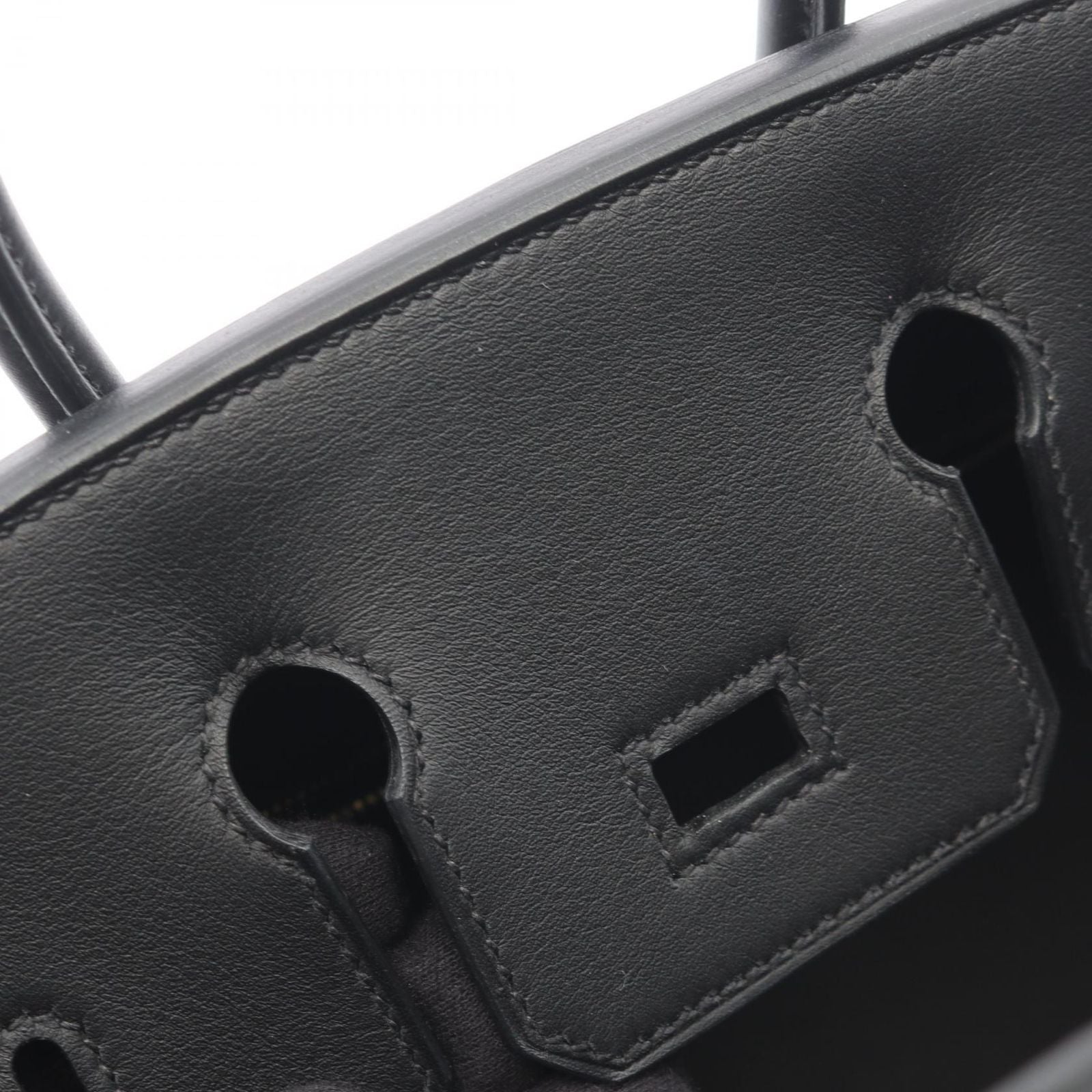 Hermes Handbag Birkin 25 Blue Egger Black Canvas Leather 25 — view 7