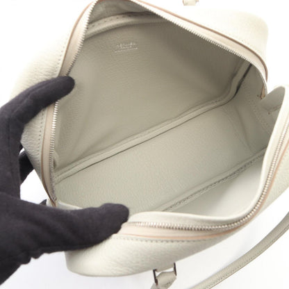 Hermes Handbag Mini Plume 20 Gris Perle Leather — view 3