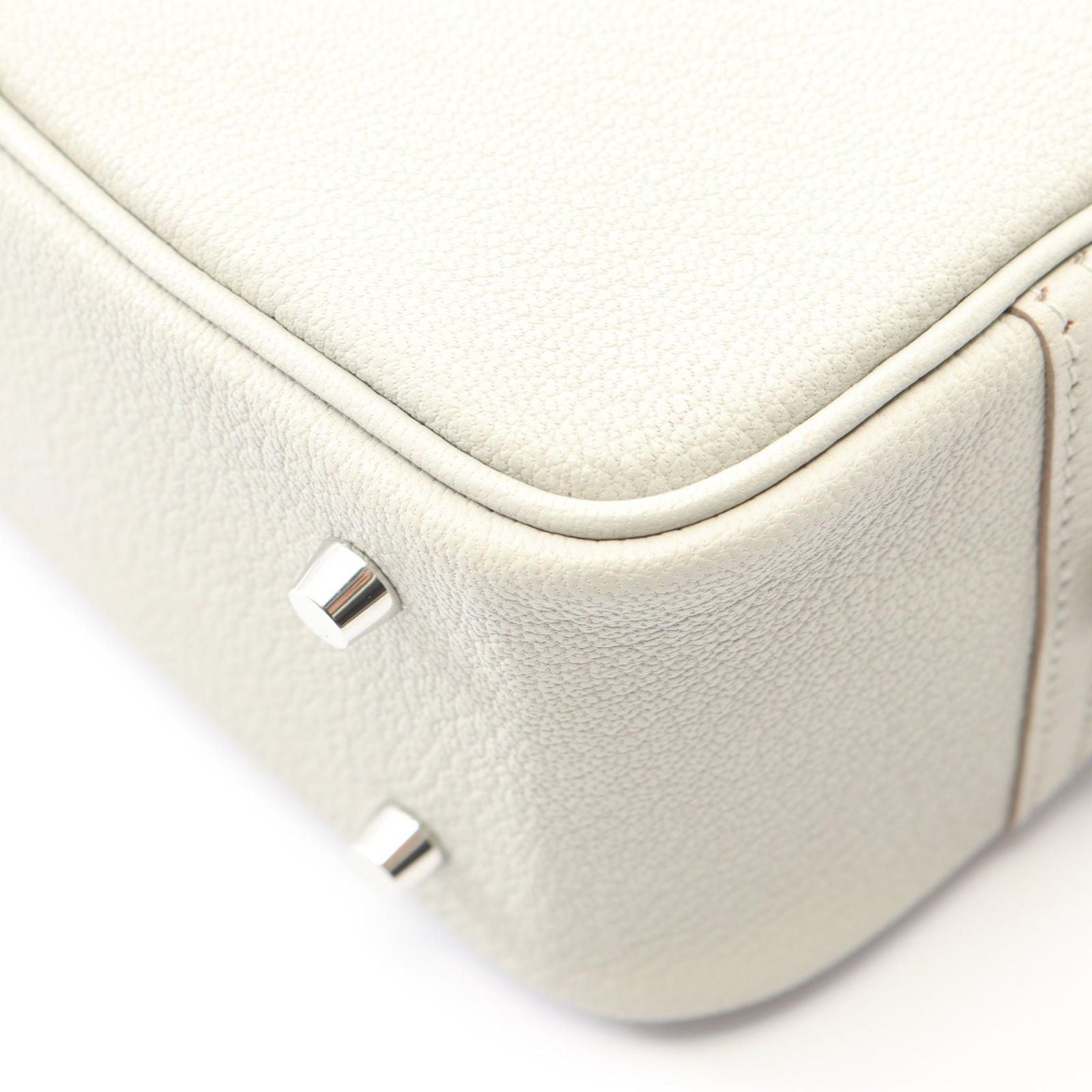 Hermes Handbag Mini Plume 20 Gris Perle Leather — view 6