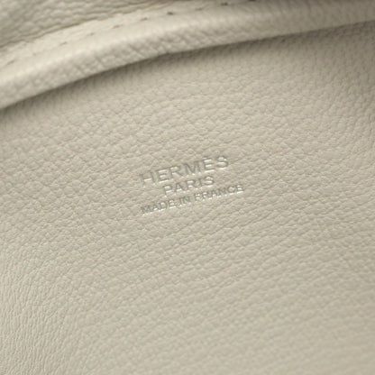 Hermes Handbag Mini Plume 20 Gris Perle Leather — view 4