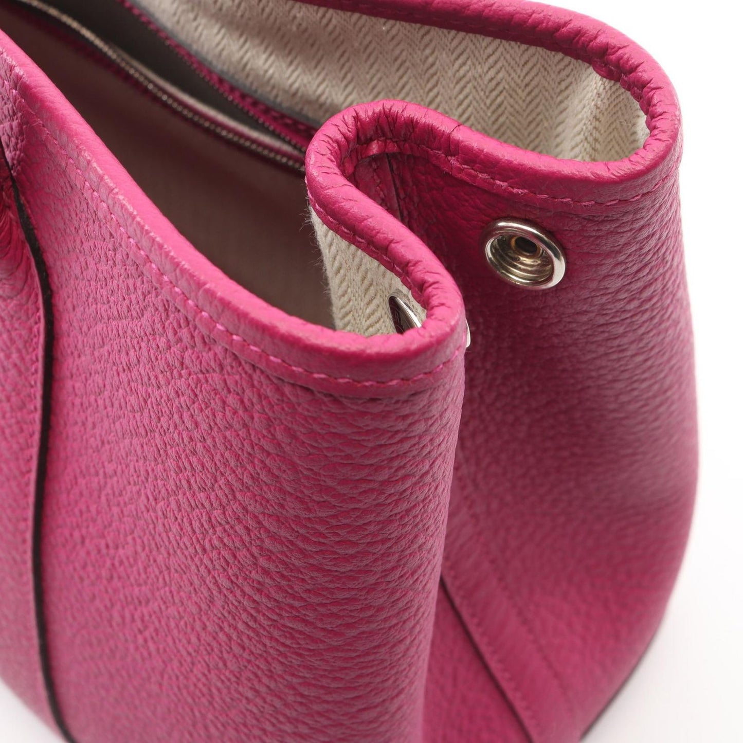 Hermes Tote Garden Party TPM Rose Purple Leather Calf — view 7
