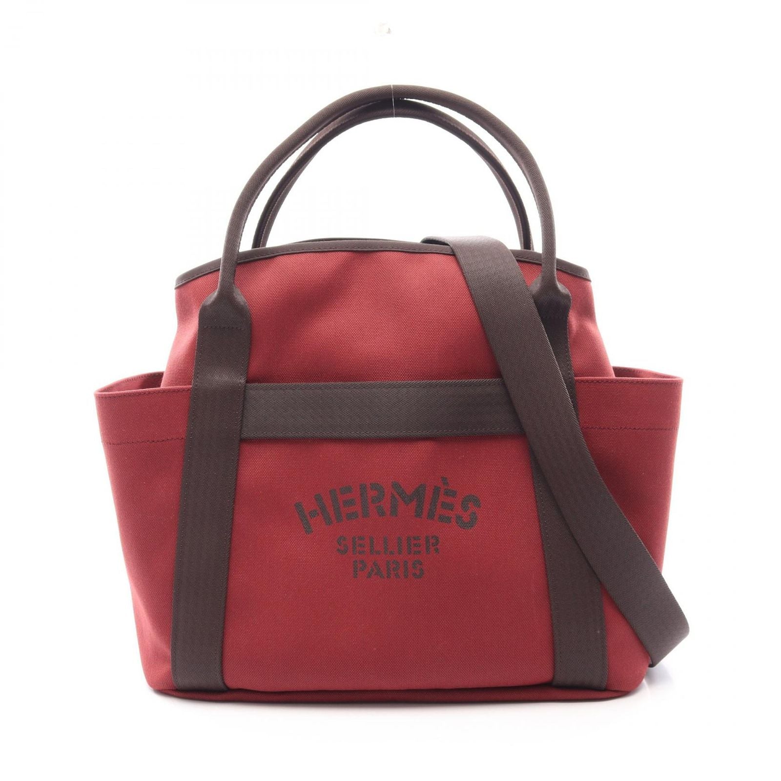 Hermes Tote Sac Panthere Jugle 2-Way Jouasch Chocolat Canvas Sac