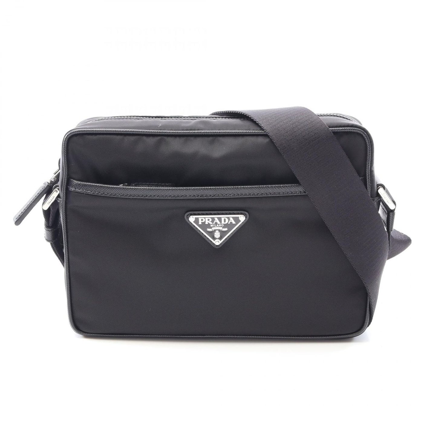 Prada Shoulder Bag Re-Nylon Tessuto Saffiano 2 Black Nylon Leather