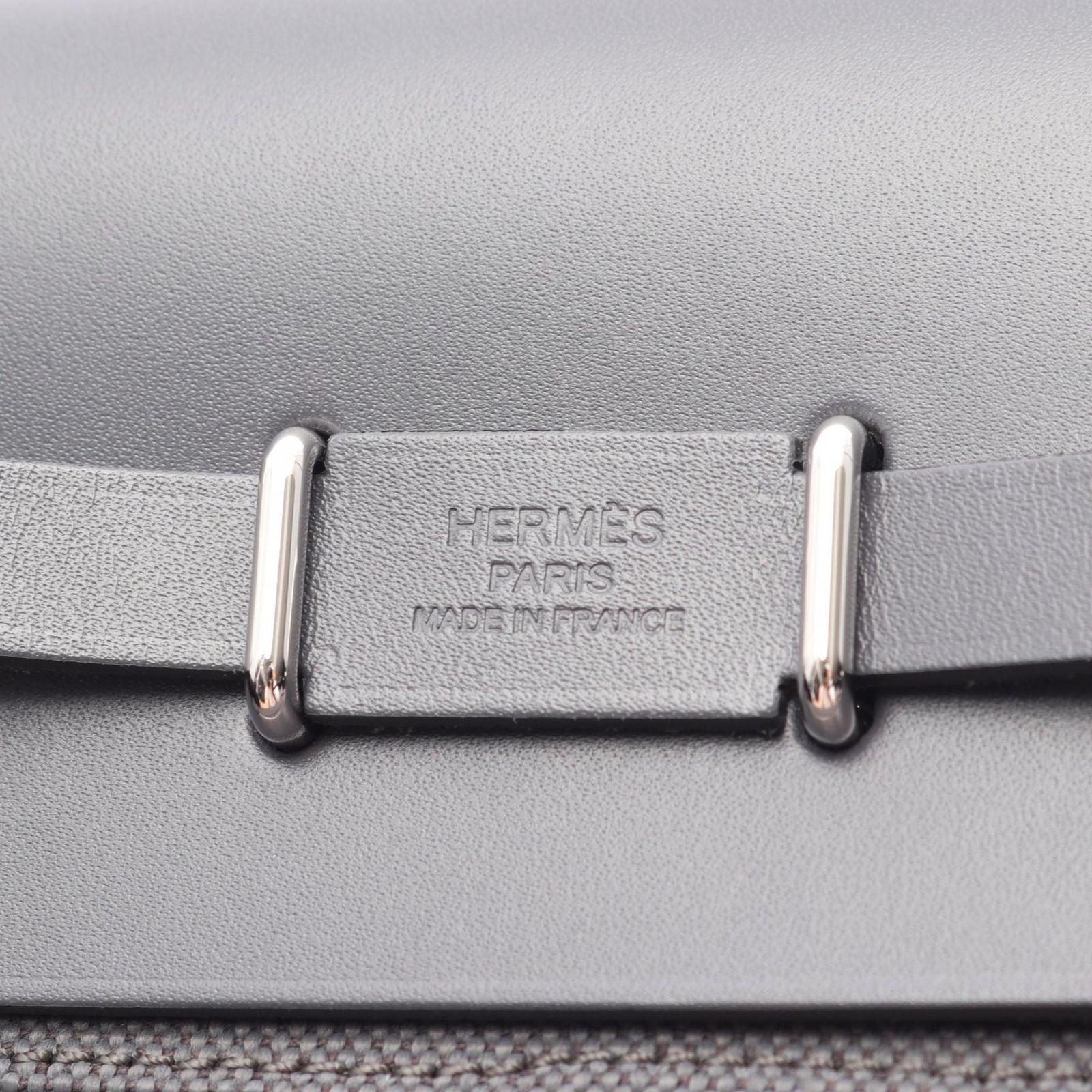 Hermes Shoulder Bag Herbag Zip Mini Ardoise Canvas Leather Suce — view 4
