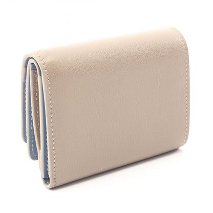 Fendi Trifold Wallet Way Dove Gray Light Blue Leather Small — view 2