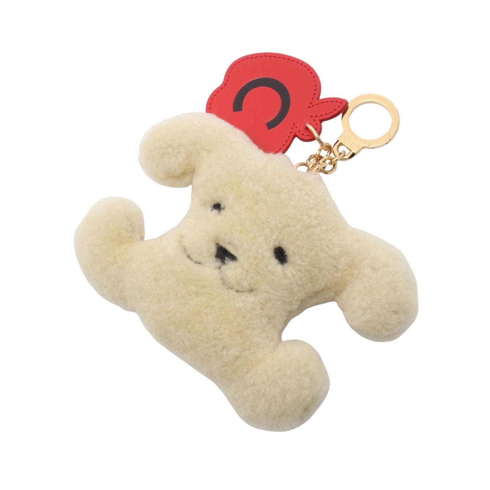 Celine Charm Triomphe Pom Apple Natural Ult Red Leather Keychain