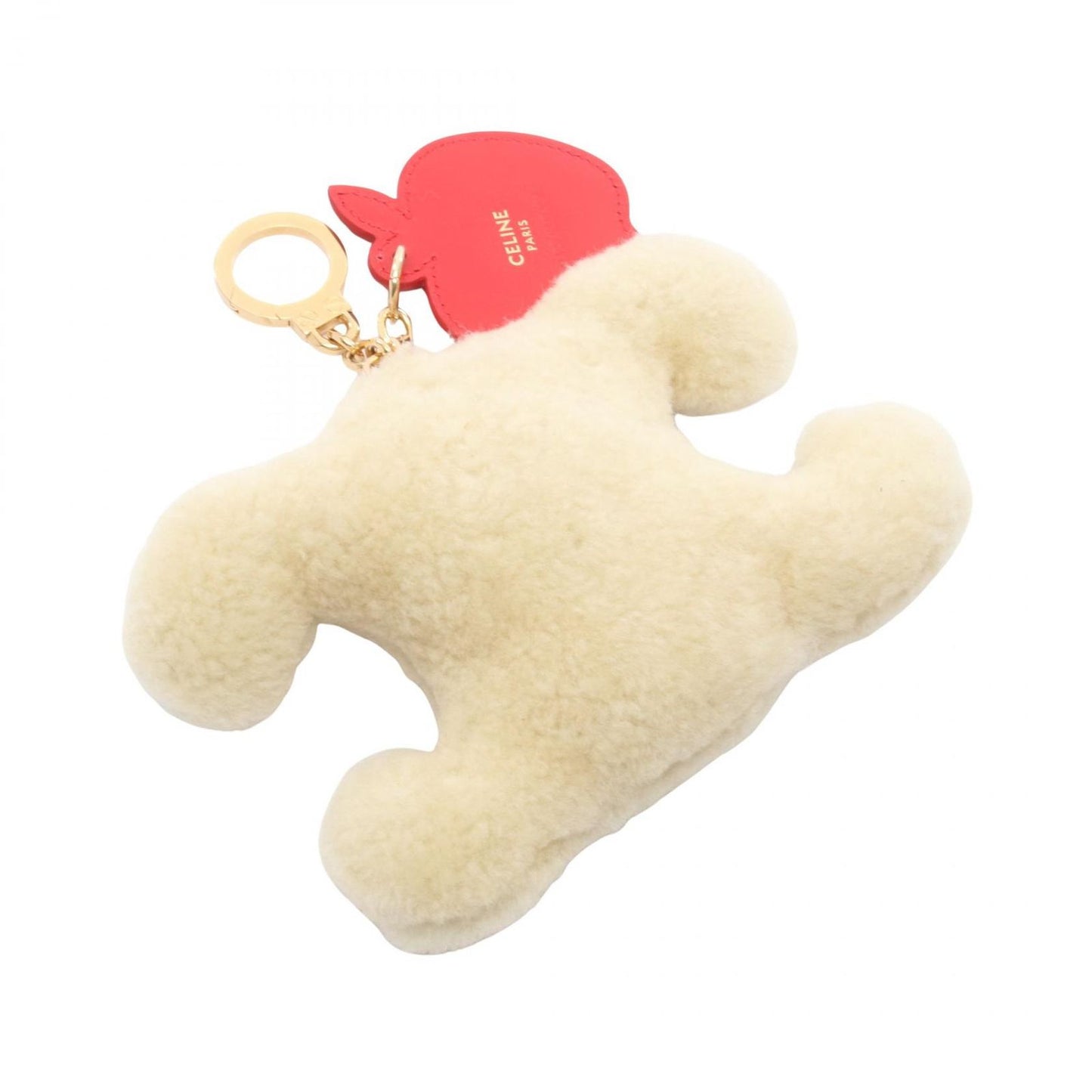 Celine Charm Triomphe Pom Apple Natural Ult Red Leather Keychain — view 2