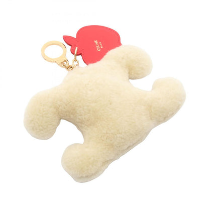 Celine Charm Triomphe Pom Apple Natural Ult Red Leather Keychain — view 2
