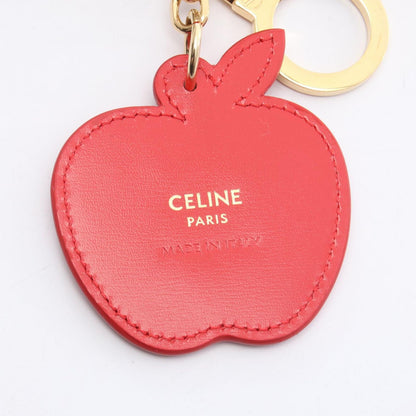 Celine Charm Triomphe Pom Apple Natural Ult Red Leather Keychain — view 3