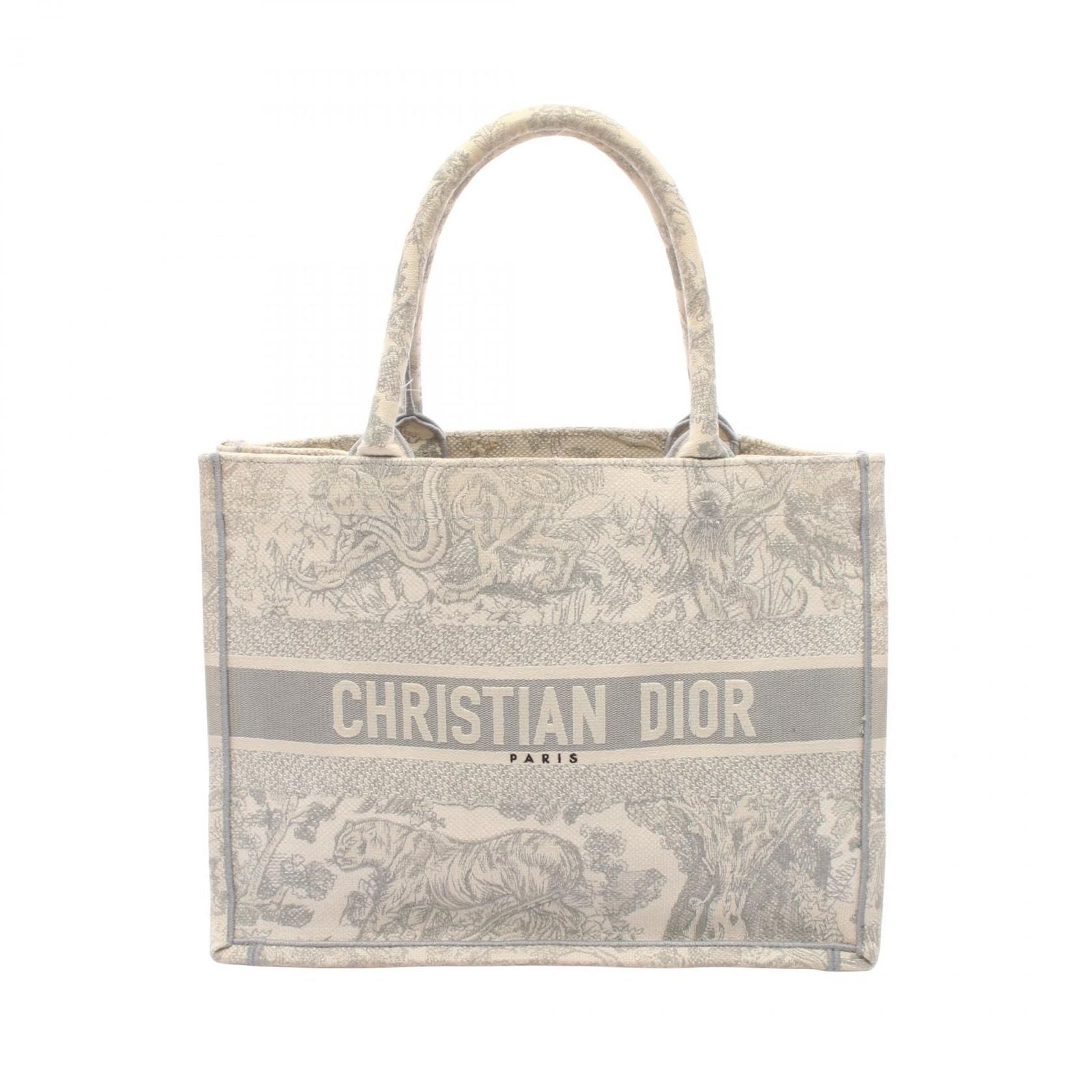 Dior Tote Book Toile de Jouy Ivory Gray Canvas