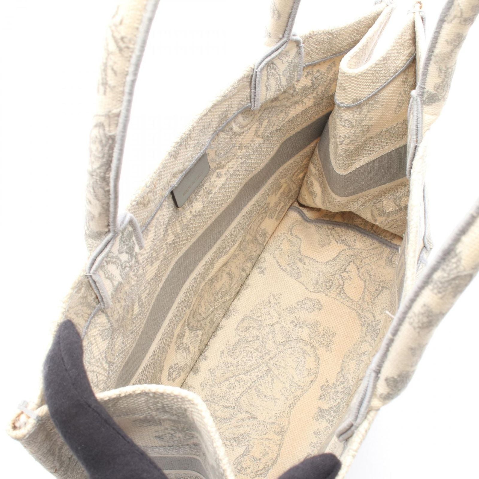 Dior Tote Book Toile de Jouy Ivory Gray Canvas — view 3