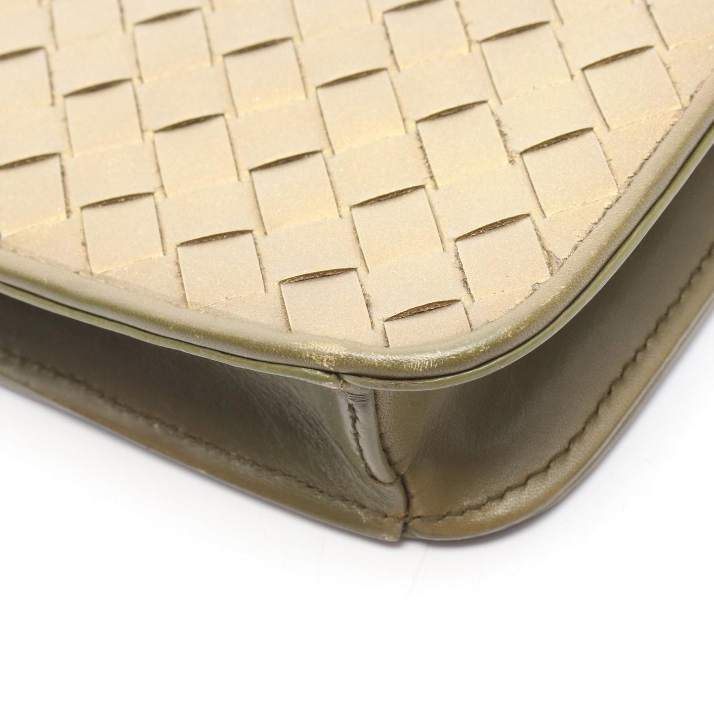 Bottega Veneta Shoulder Bag Intrecha to Gold Khaki Leather to — view 8