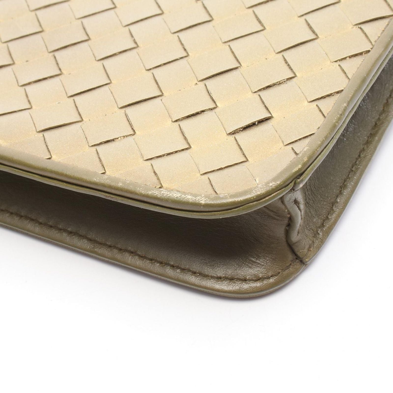 Bottega Veneta Shoulder Bag Intrecha to Gold Khaki Leather to — view 6
