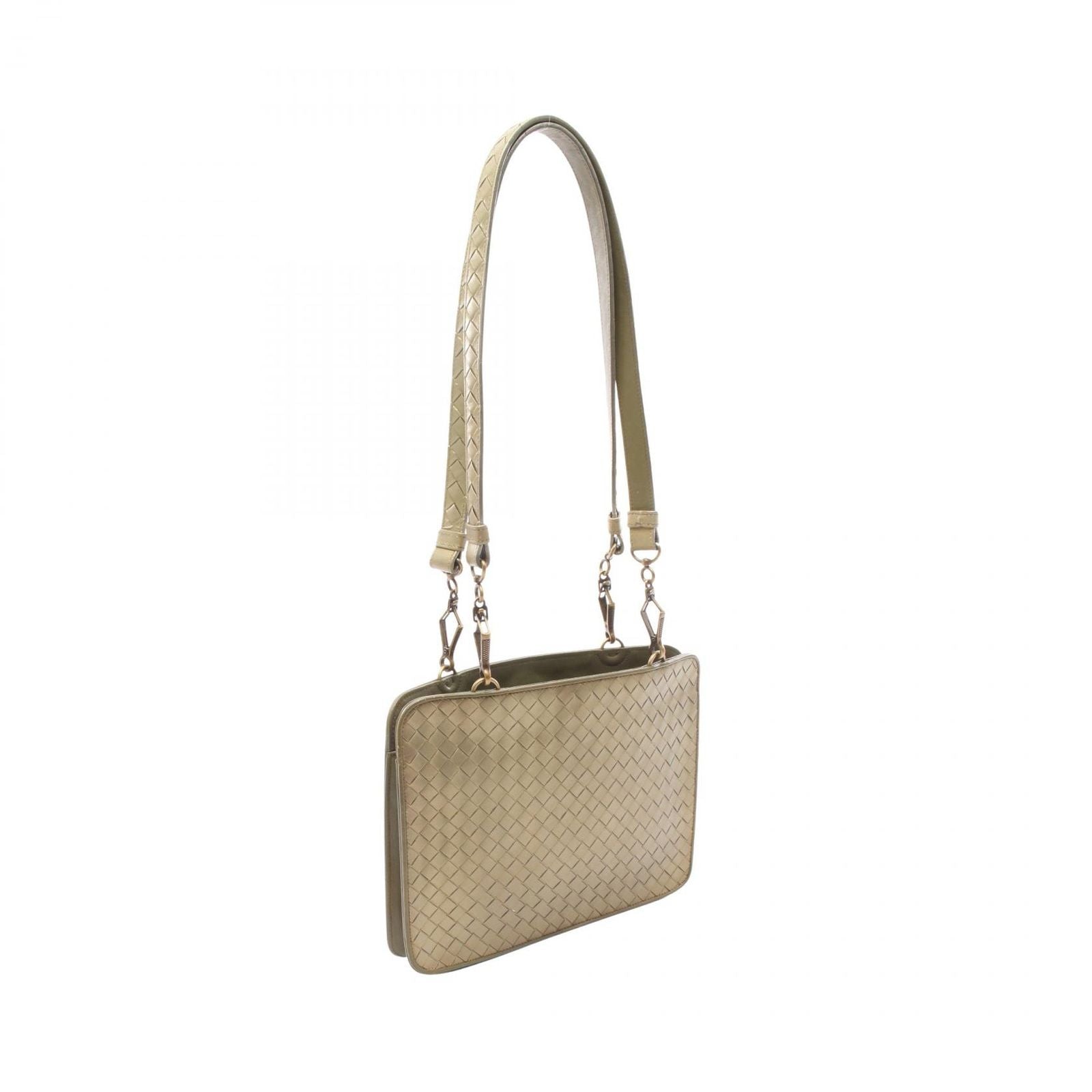 Bottega Veneta Shoulder Bag Intrecha to Gold Khaki Leather to — view 2