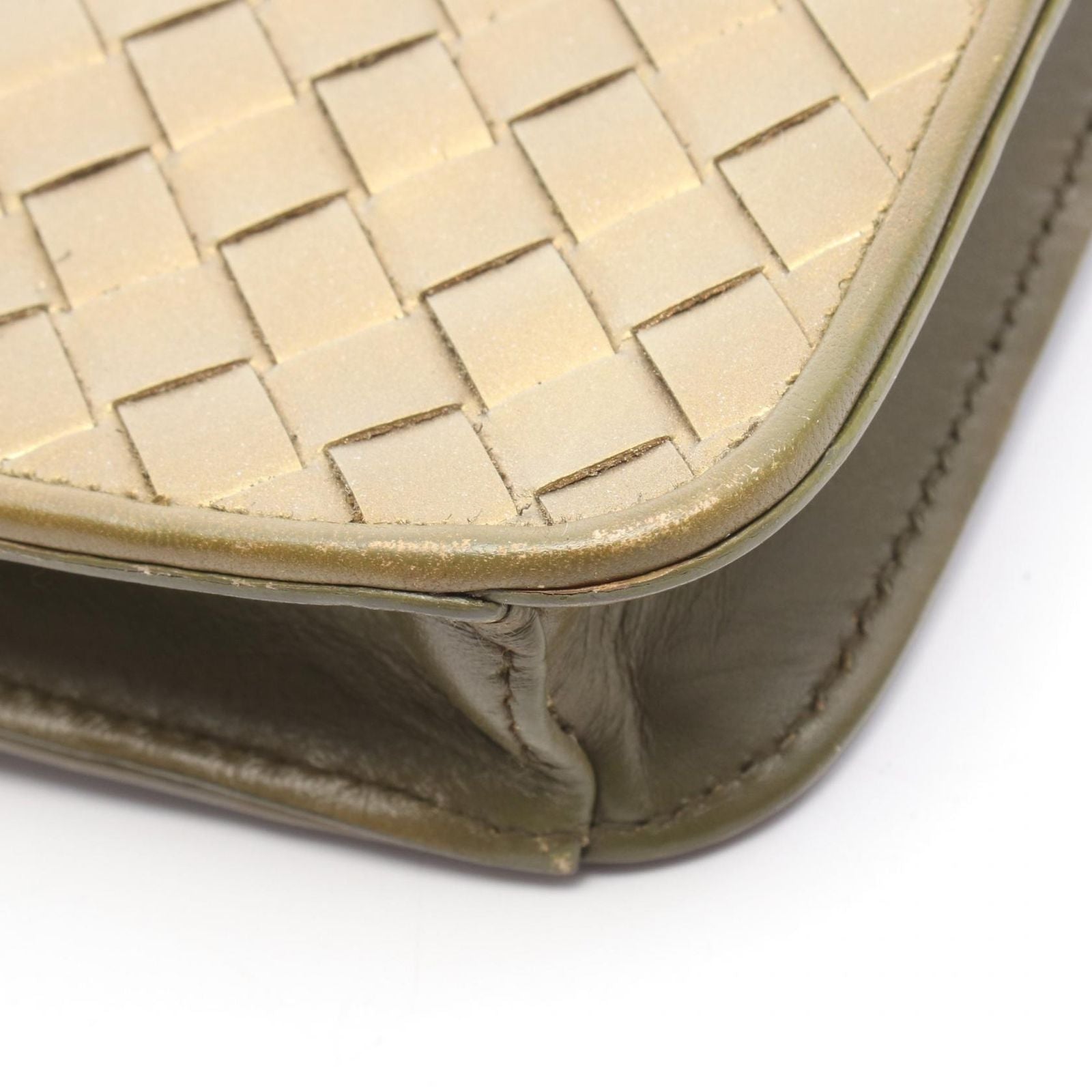 Bottega Veneta Shoulder Bag Intrecha to Gold Khaki Leather to — view 9