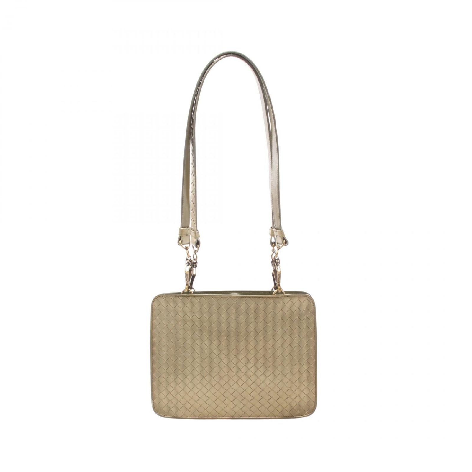 Bottega Veneta Shoulder Bag Intrecha to Gold Khaki Leather to