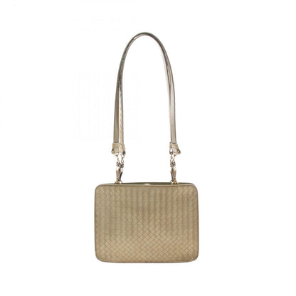Bottega Veneta Shoulder Bag Intrecha to Gold Khaki Leather to