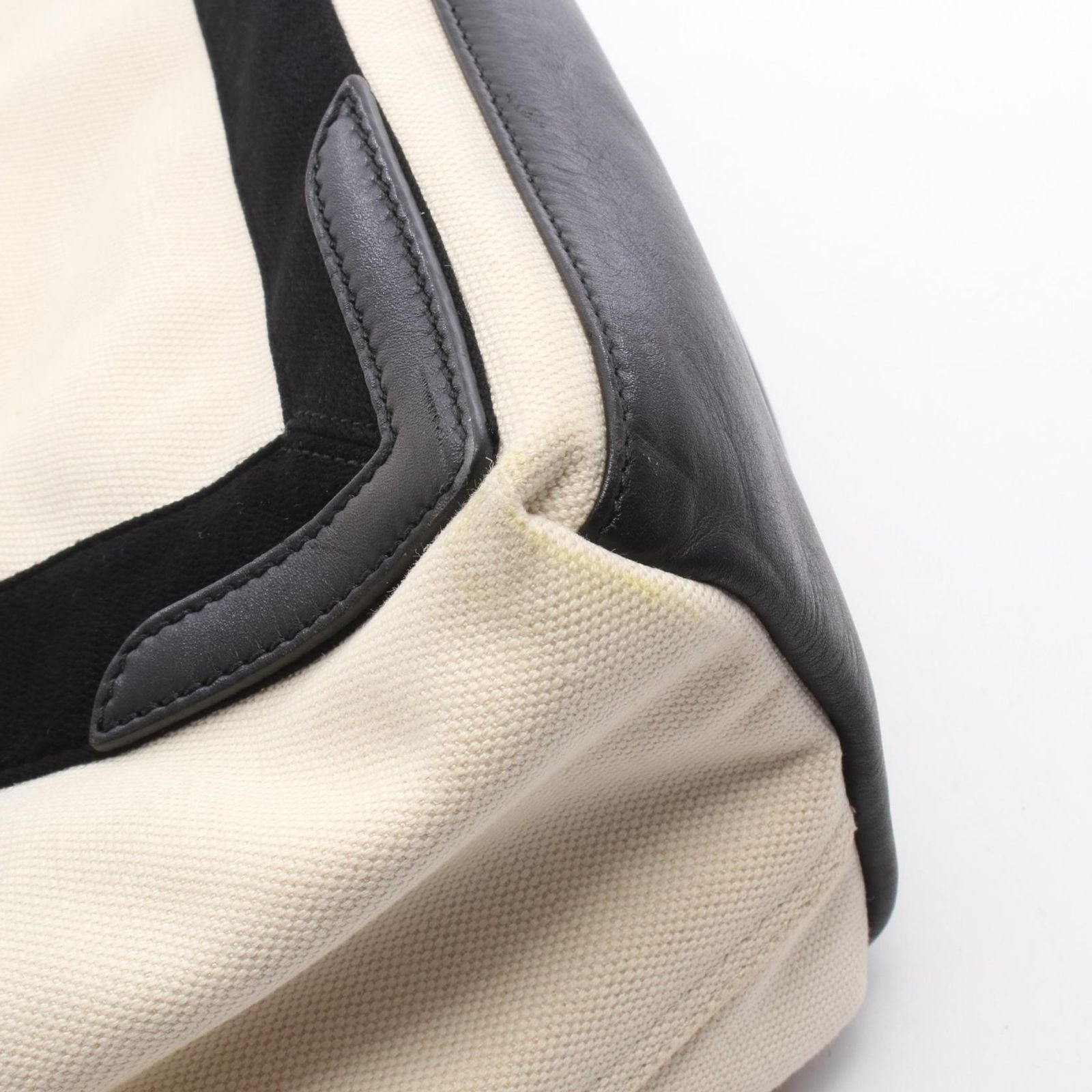 Balenciaga Tote Navy Cabas M Natural Black Canvas Leather — view 7