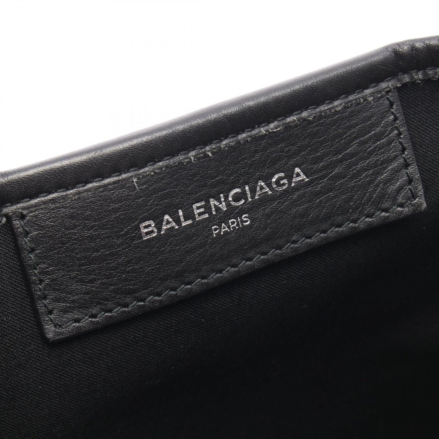 Balenciaga Tote Navy Cabas M Natural Black Canvas Leather — view 4