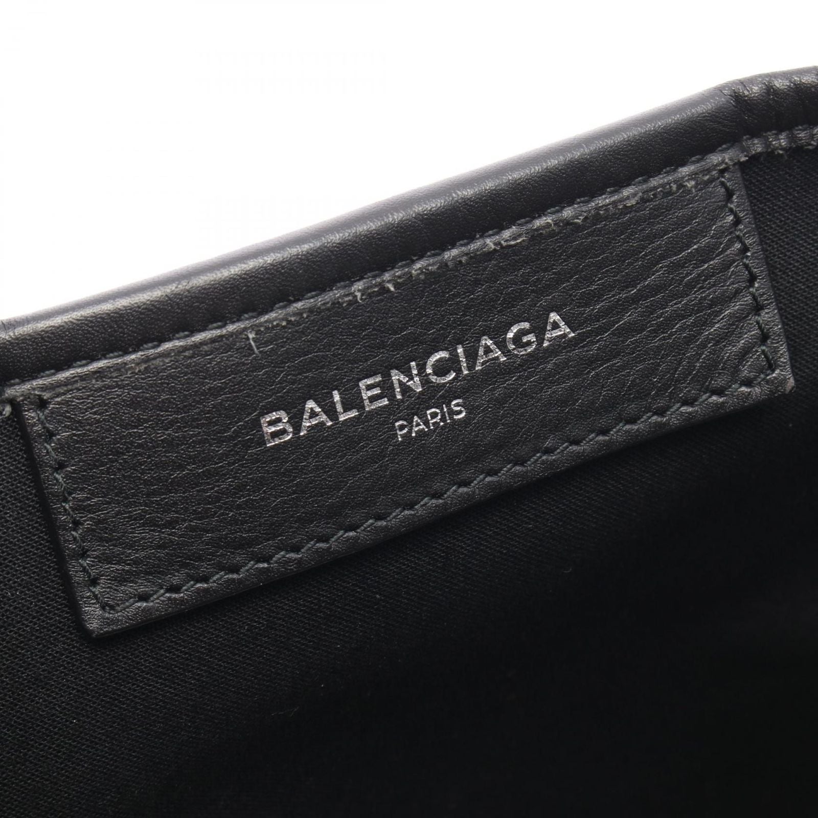 Balenciaga Tote Navy Cabas M Natural Black Canvas Leather — view 4