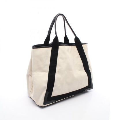 Balenciaga Tote Navy Cabas M Natural Black Canvas Leather — view 2