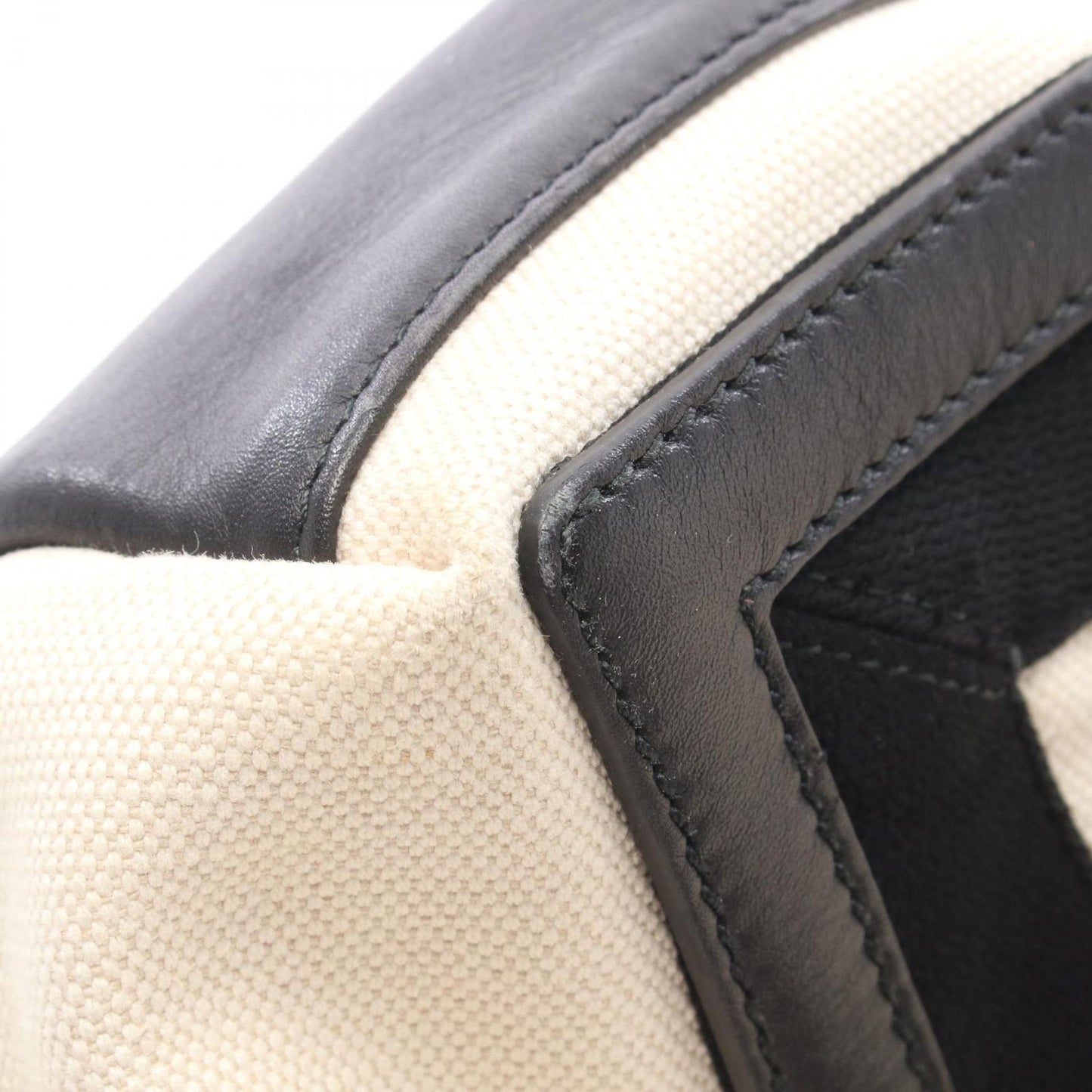 Balenciaga Tote Navy Cabas M Natural Black Canvas Leather — view 5