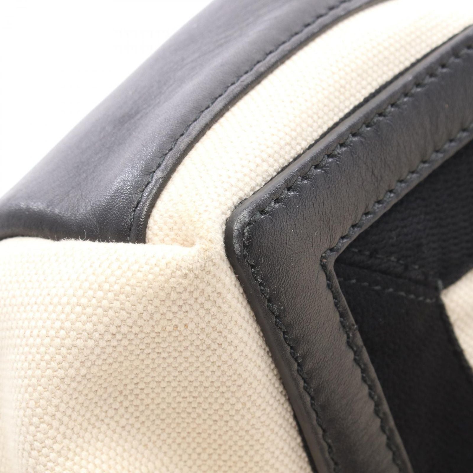 Balenciaga Tote Navy Cabas M Natural Black Canvas Leather — view 5