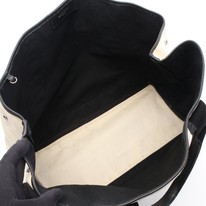 Balenciaga Tote Navy Cabas M Natural Black Canvas Leather — view 3