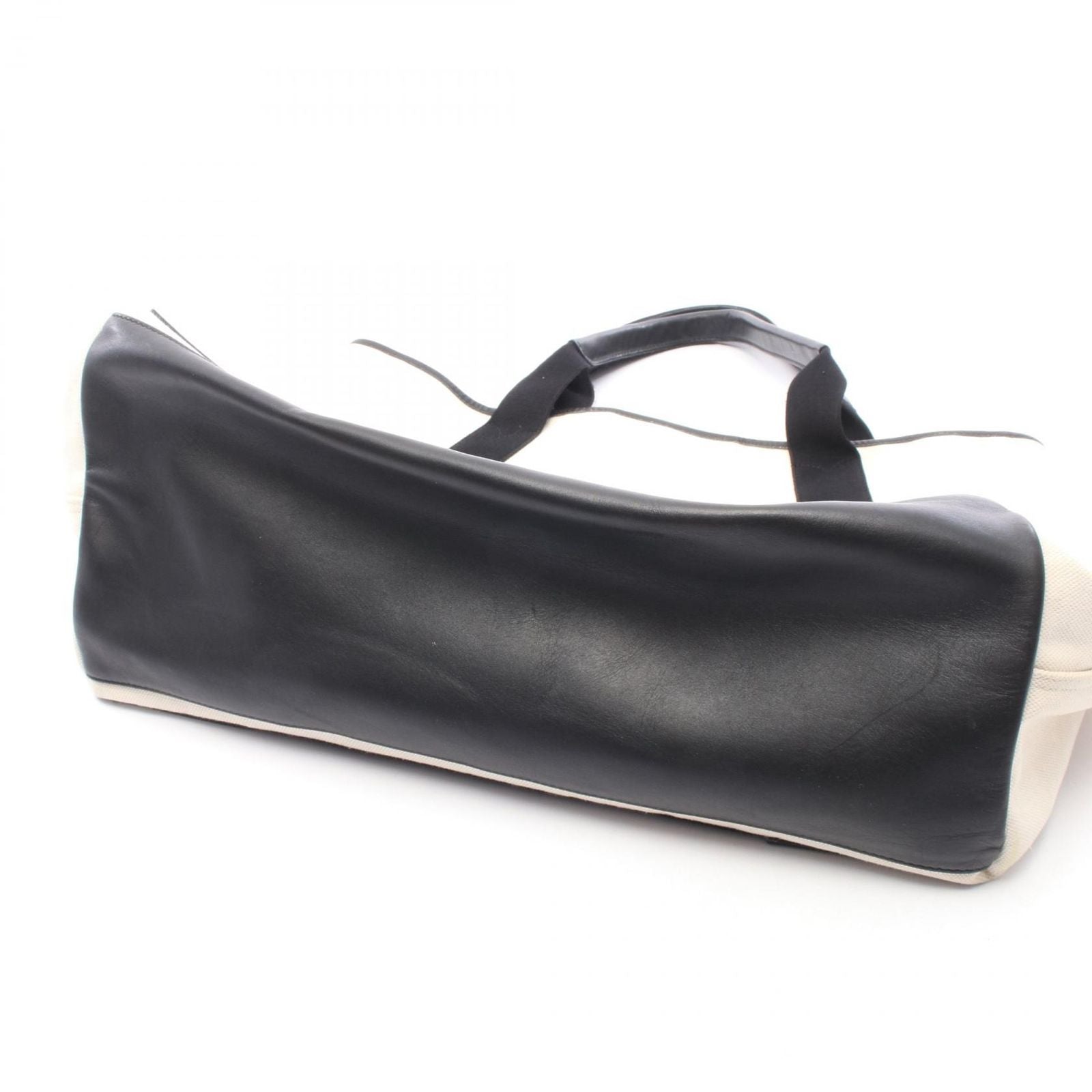 Balenciaga Tote Navy Cabas M Natural Black Canvas Leather — view 9