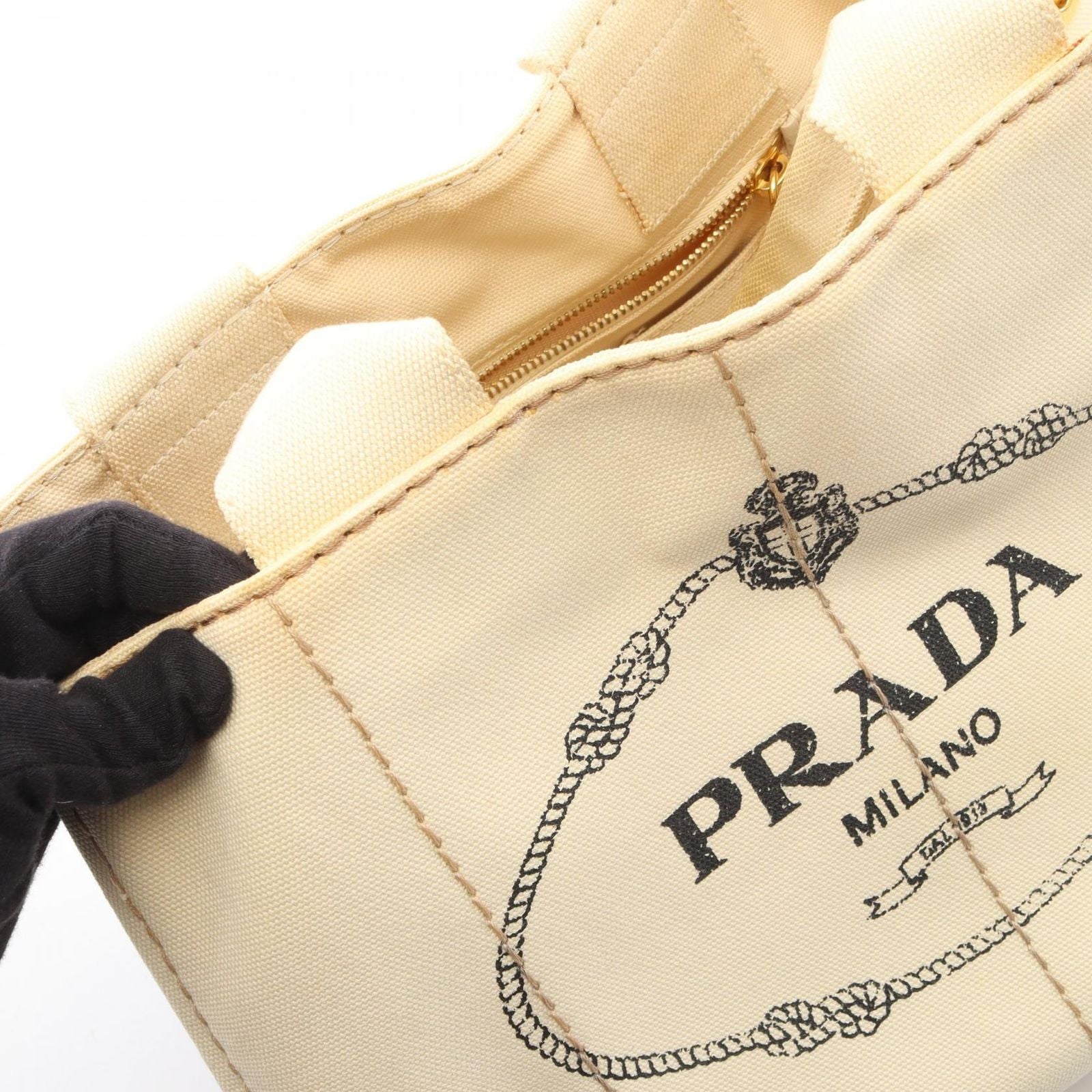 Prada Tote Canapa White Canvas — view 9