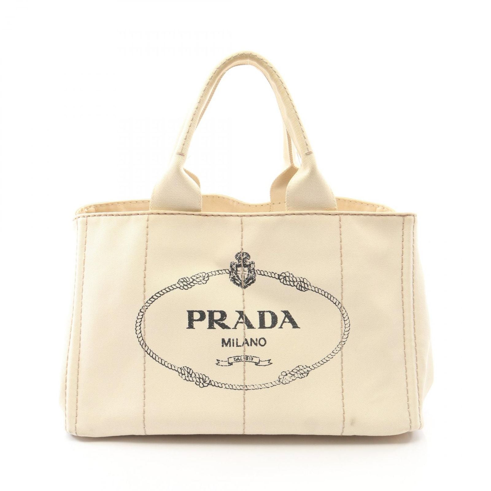 Prada Tote Canapa White Canvas