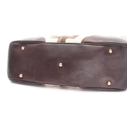 Gucci Tote Bamboo Horsebit Ivory Brown Canvas Leather — view 7