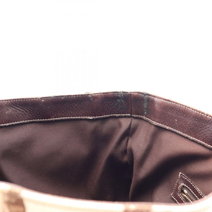 Gucci Tote Bamboo Horsebit Ivory Brown Canvas Leather — view 5
