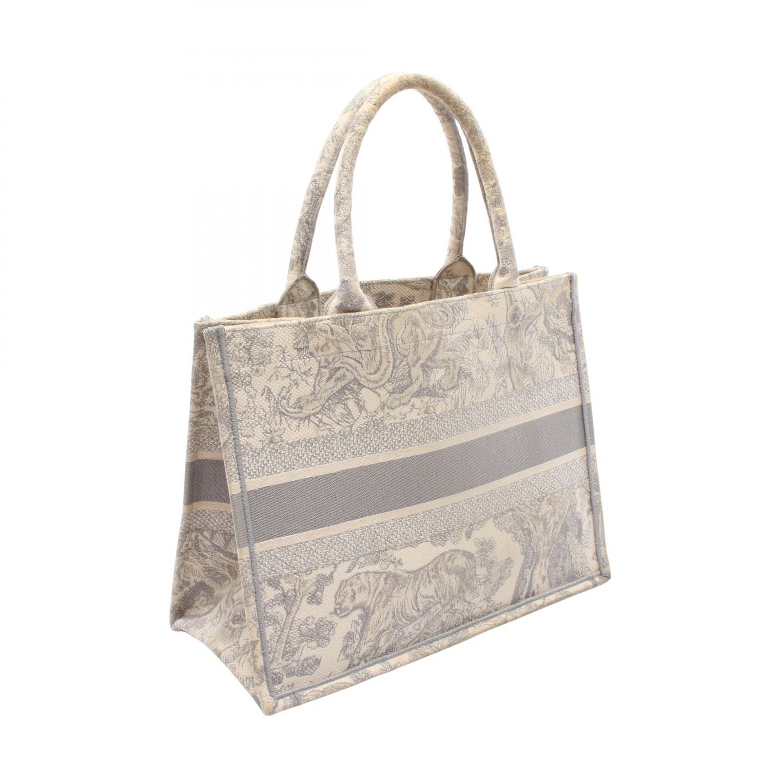 Dior Tote Book Toile de Jouy White Gray Canvas — view 2