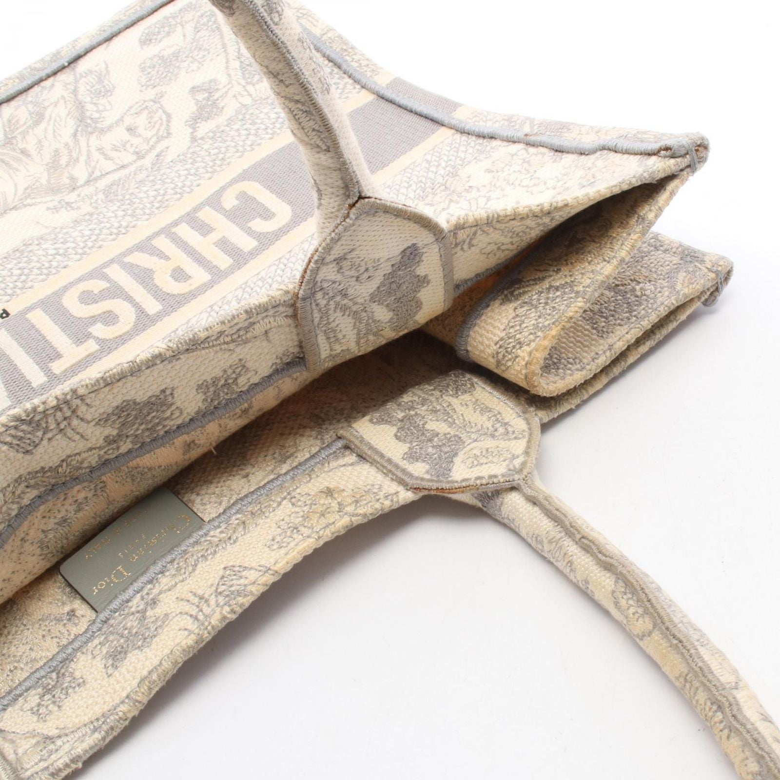 Dior Tote Book Toile de Jouy White Gray Canvas — view 8