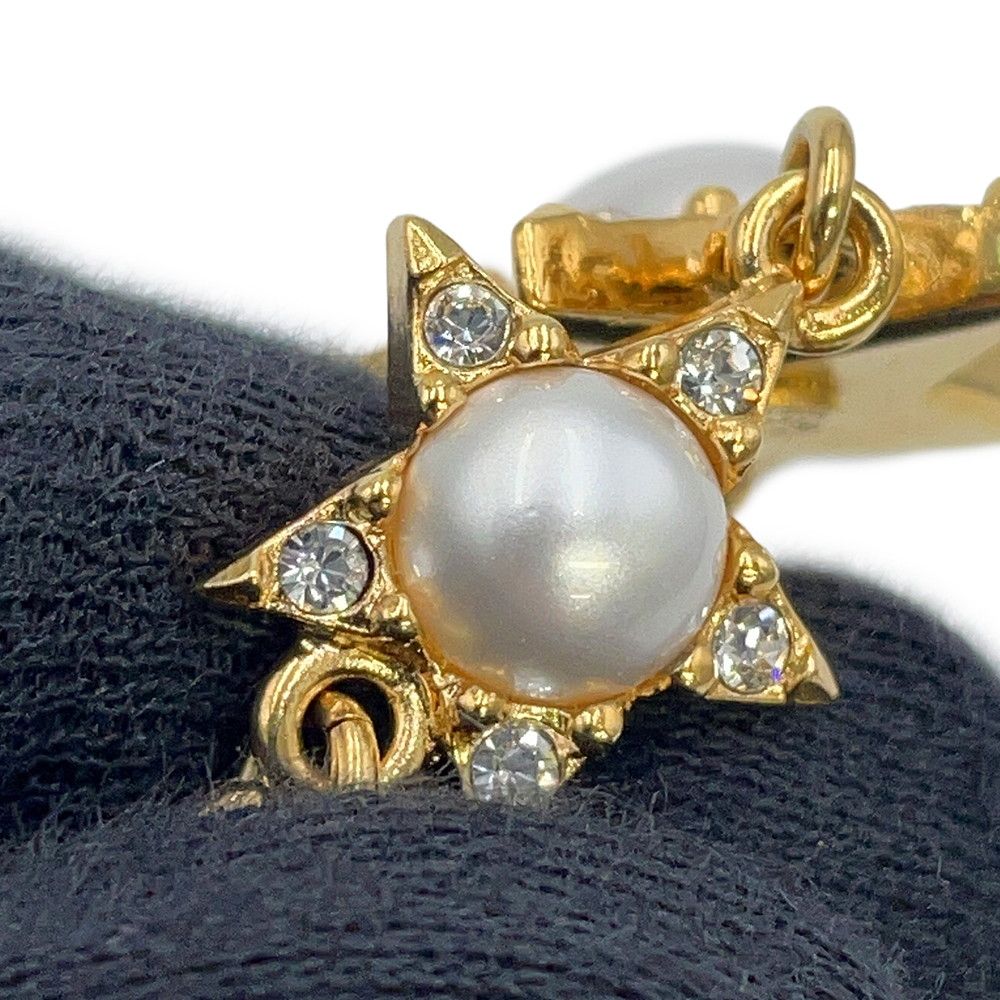 Chanel Earrings CC Logo Star Motif Long Faux Pearl Rhinestone — view 5