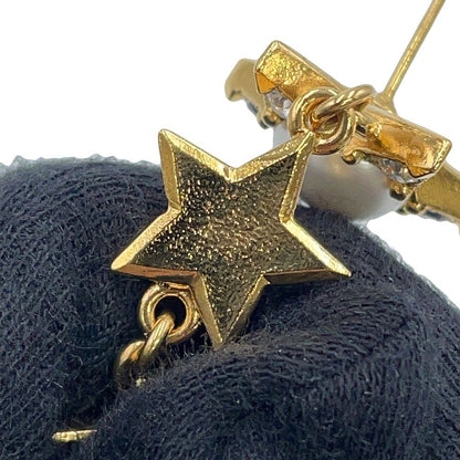 Chanel Earrings CC Logo Star Motif Long Faux Pearl Rhinestone — view 6