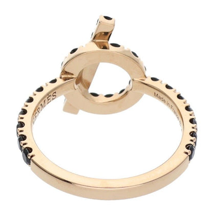 Hermes Finesse 18k Pink Gold Black Spinel Ring — view 2