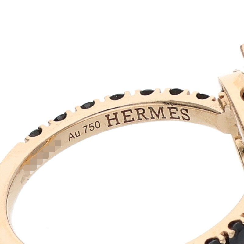 Hermes Finesse 18k Pink Gold Black Spinel Ring — view 3