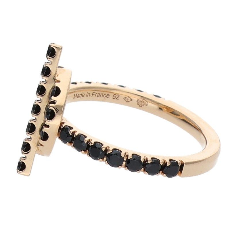 Hermes Finesse 18k Pink Gold Black Spinel Ring — view 4