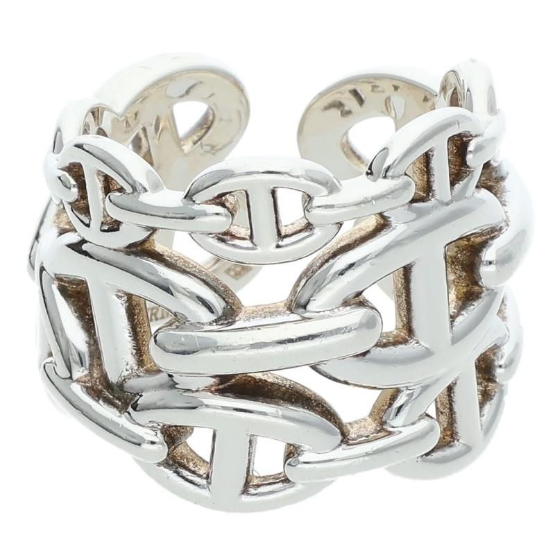 Hermes Chaine D'ancre Enchainee GM Silver Ring