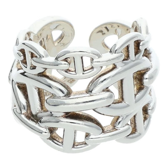 Hermes Chaine D'ancre Enchainee GM Silver Ring