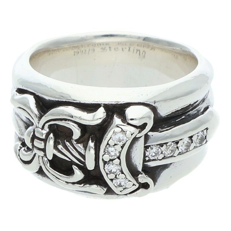 Chrome Hearts Dagger P Dmnd Pave Diamond Silver Ring