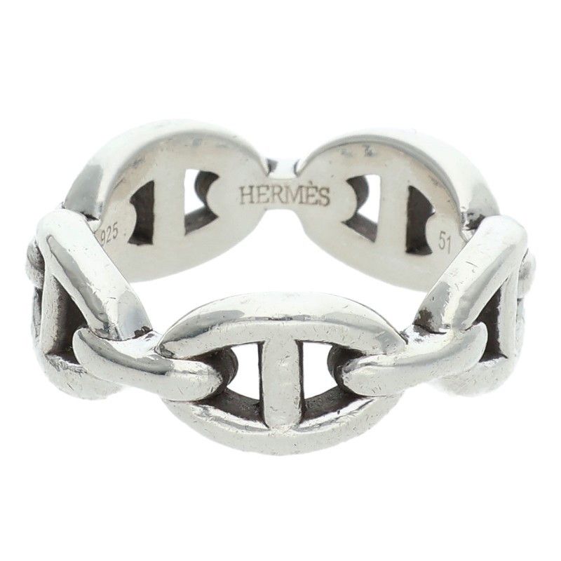 Hermes Chaine D'ancre Enchainee PM Silver Ring