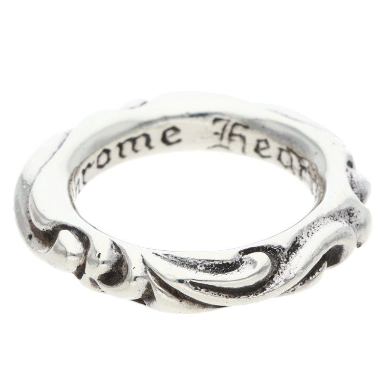 Chrome Hearts Scrl Band Scroll Silver Ring