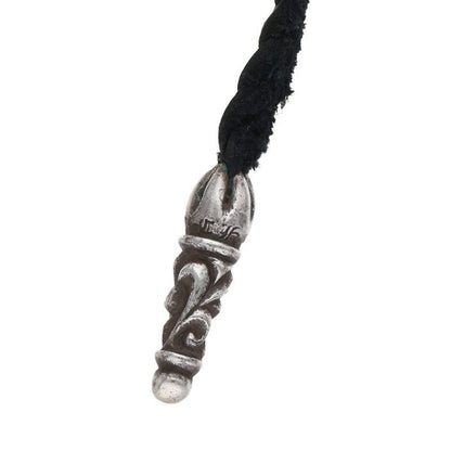 Chrome Hearts Leather Braid Scroll Silver Necklace — view 3