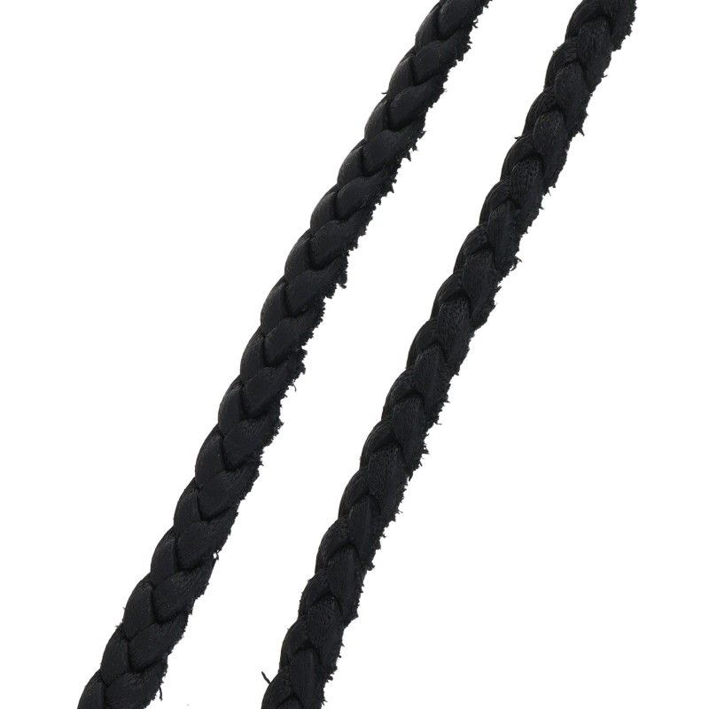 Chrome Hearts Leather Braid Scroll Silver Necklace — view 5