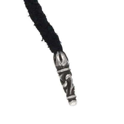 Chrome Hearts Leather Braid Scroll Silver Necklace — view 4
