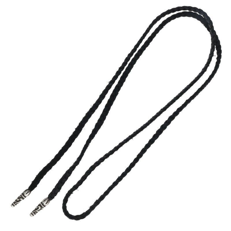 Chrome Hearts Leather Braid Scroll Silver Necklace — view 2