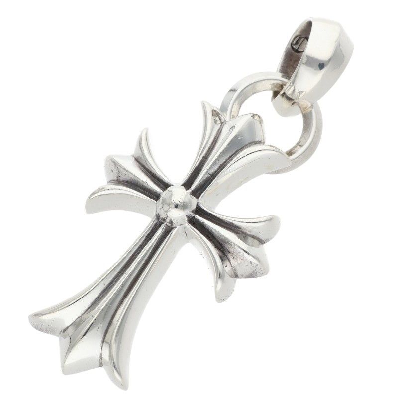 Chrome Hearts CH Crs Sml Bale Small CH Cross Silver Necklace